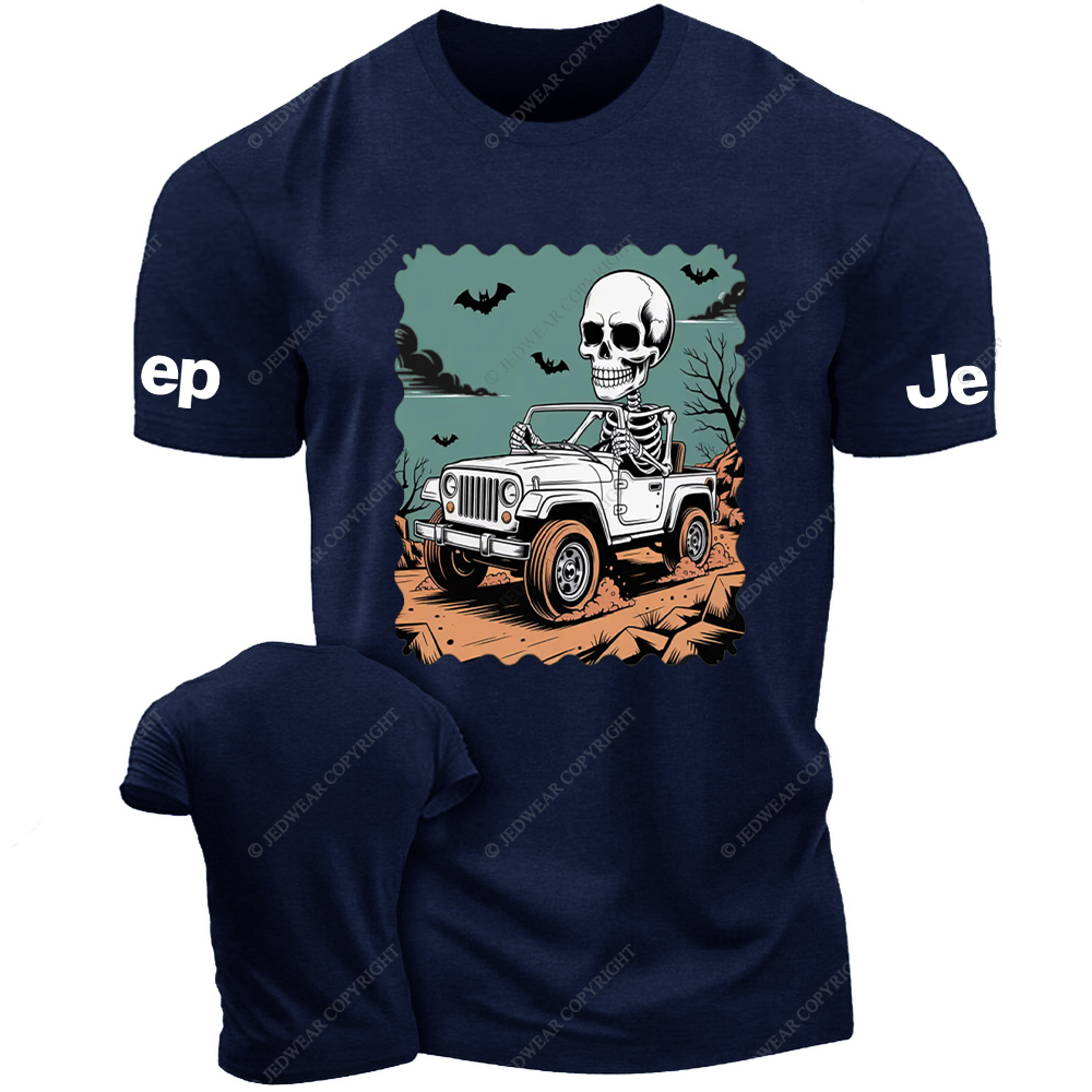 Skull Driving A Car Bat Mountain Road Jp T-Shirt
