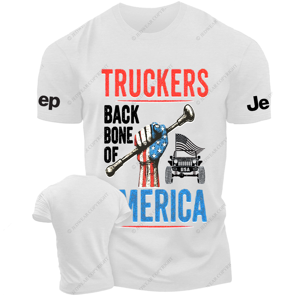 Truckers Backbone Of America Apparel Patriotic Trucking Jp T-Shirt