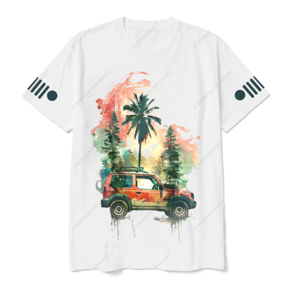 Tree Watercolor And Ink Painting Jp Flag T-shirt
