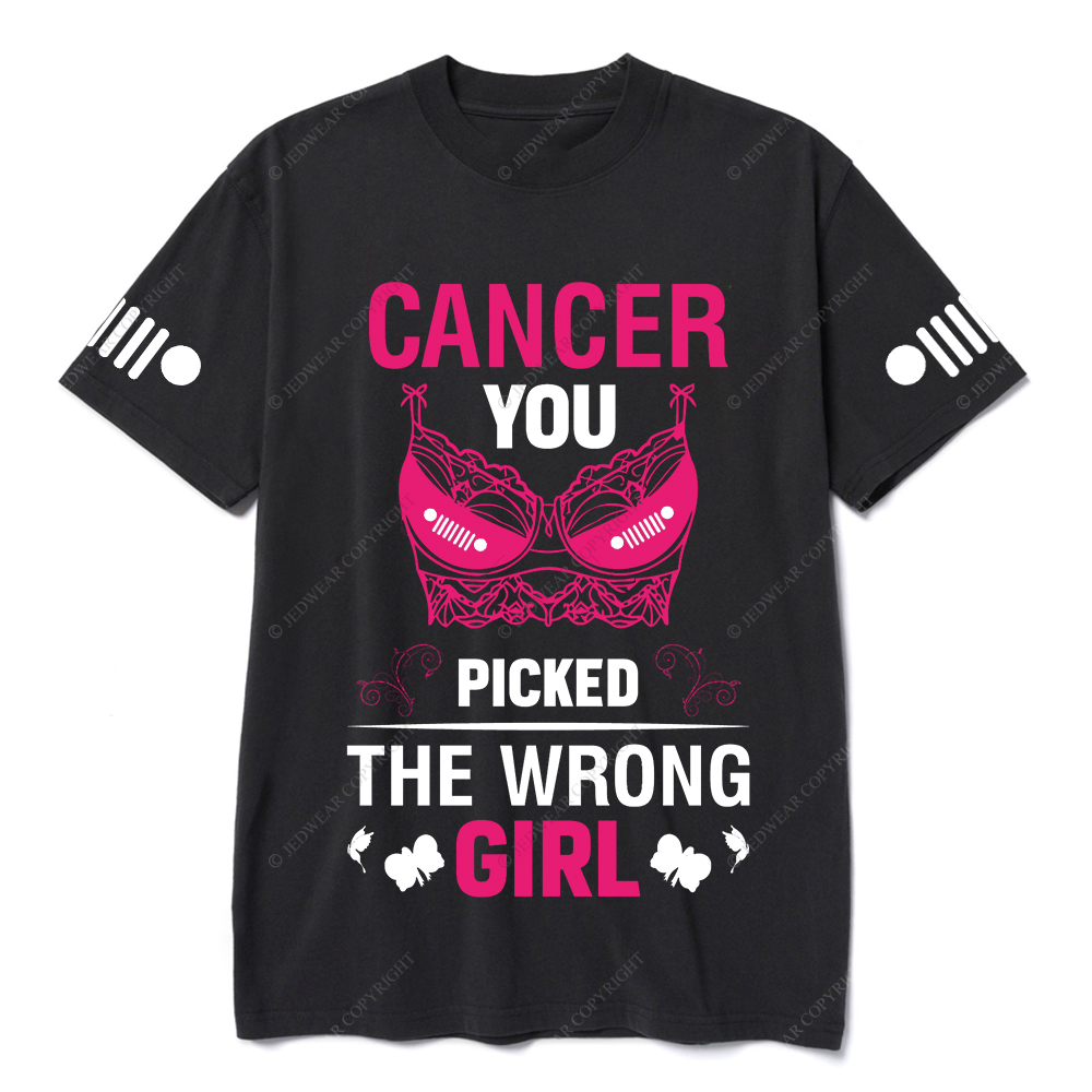 Breast Cancer Awareness Cancer You Picked The Wrong Girl Jp T-shirt