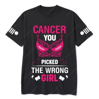 Breast Cancer Awareness Cancer You Picked The Wrong Girl Jp T-shirt