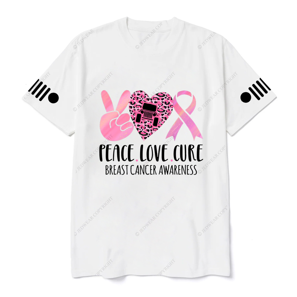 Breast Cancer Awareness Peace Love Cure Jp T-shirt