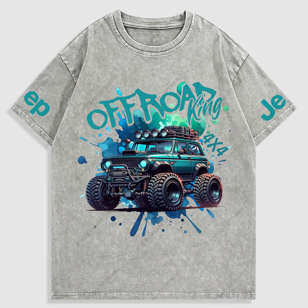 Jp Off Road King 4x4 Colorful  Washed T-Shirt