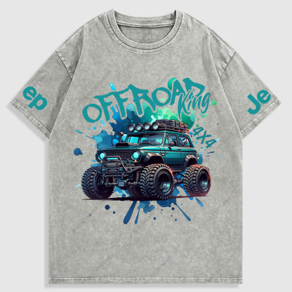 Jp Off Road King 4x4 Colorful  Washed T-Shirt