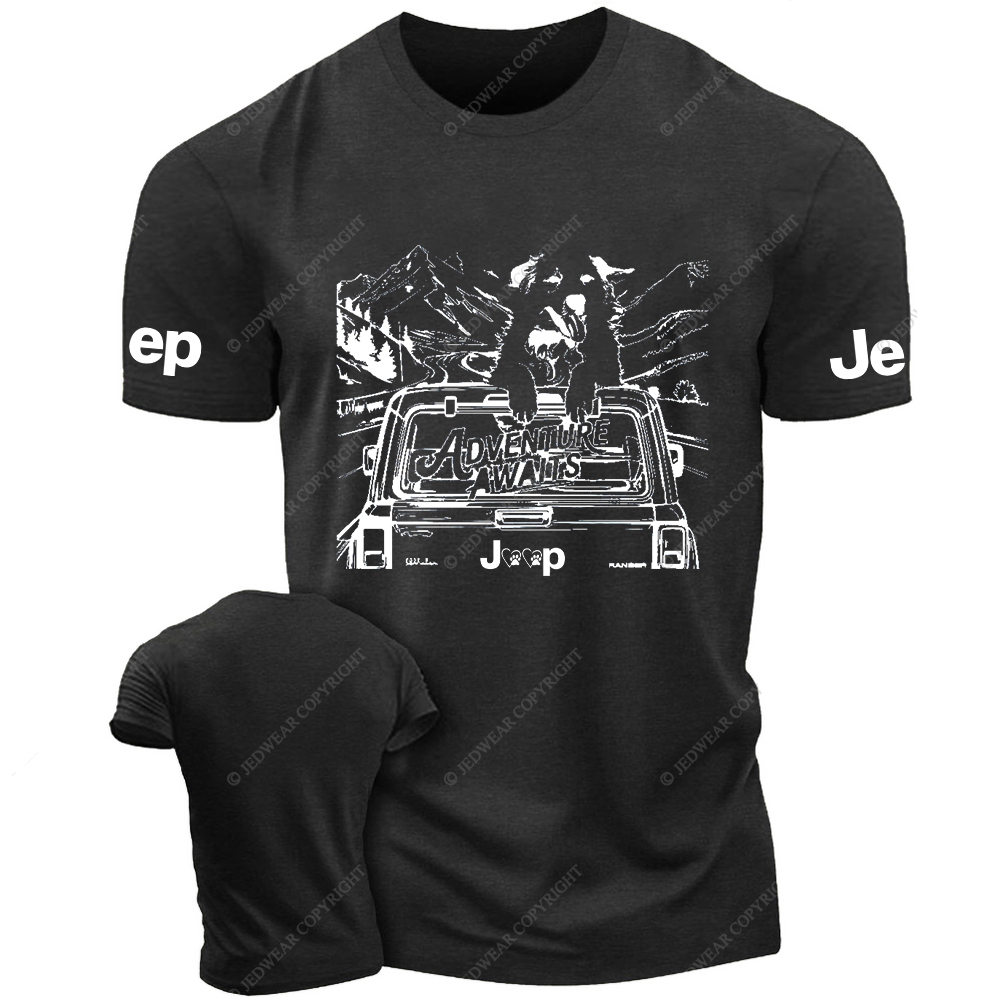 Aventure Awaits Dog Driving A Car Jp T-shirt