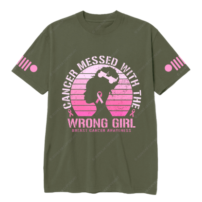Cancer Messed With The Wrong Girl Breast Cancer Awareness Jp T-shirt