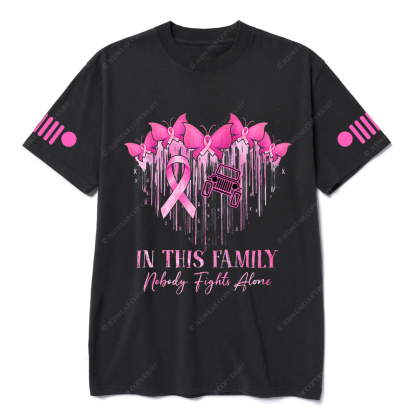 Breast Cancer In This Family Nobody Fights Alone Jp T-shirt