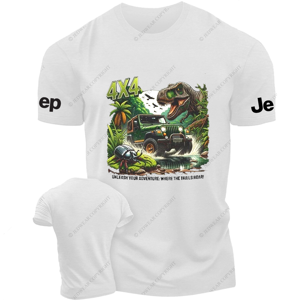 Dinosaur 4x4 Unleash Your Adventure Where The Trails Roar Jp T-Shirt