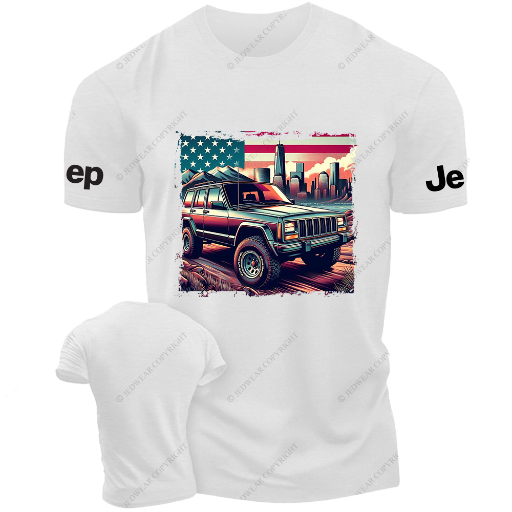 American Flag Cherokee XJ Off-Road Vintage Old School Vehicle Jp T-Shirt