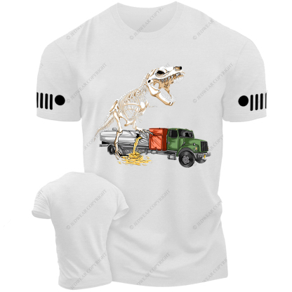 Dinosaur Bone Frame Destruction Truck Jp T-Shirt