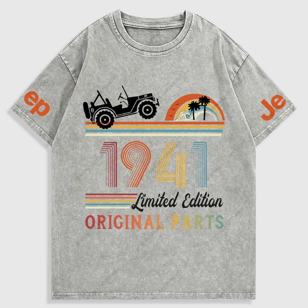 Original Parts  Limited Edition  Waves Coconut Tree Washed T-Shirt