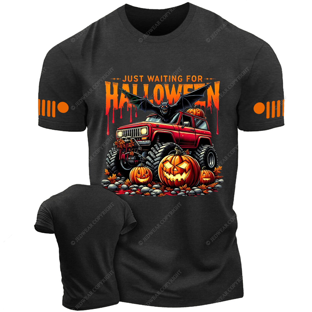 Just Waiting For Halloween Skull Bat Jp T-shirt