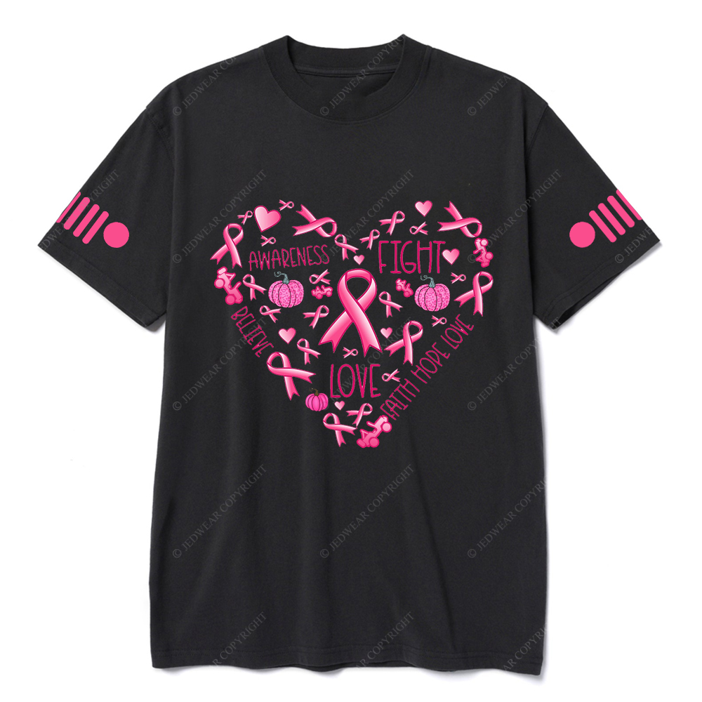 Breast Cancer Awareness Fight Hope Love Believe Jp T-shirt