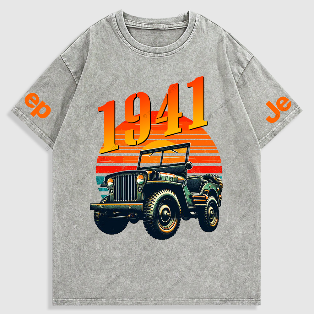 Jp Sunset 4X4 Cars Washed T-Shirt