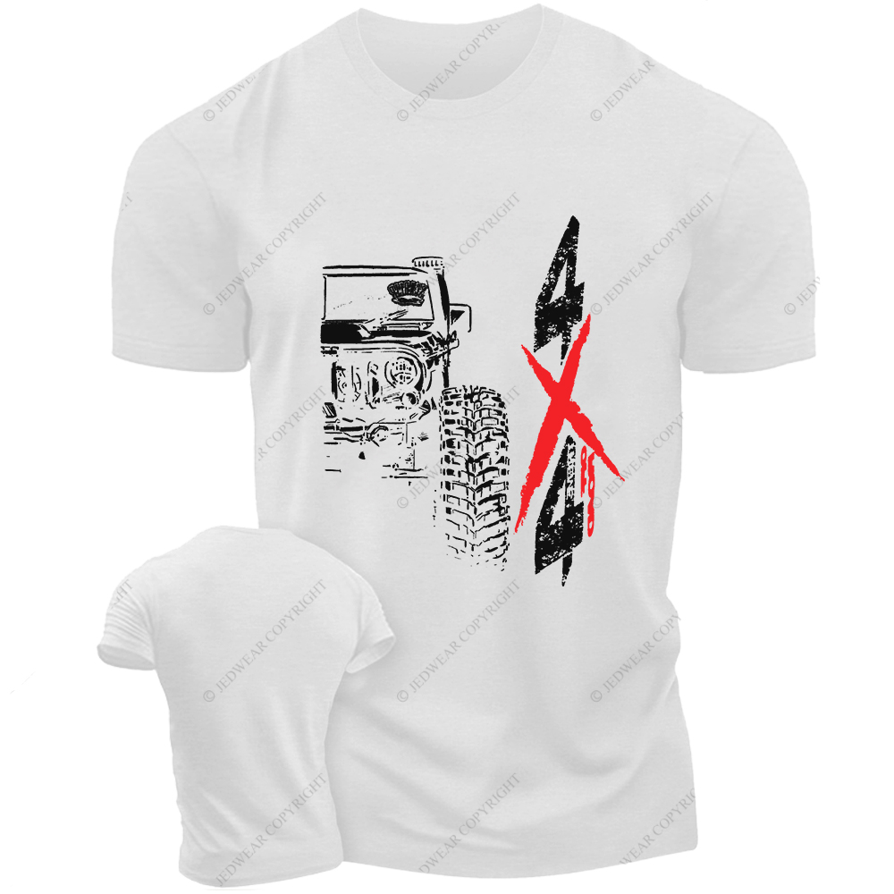 4x4 Off-Road Black And White Hand-Painted Jp T-Shirt