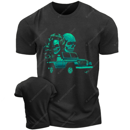 Skulls Couple With Off-Road Vehicle Jp T-Shirt