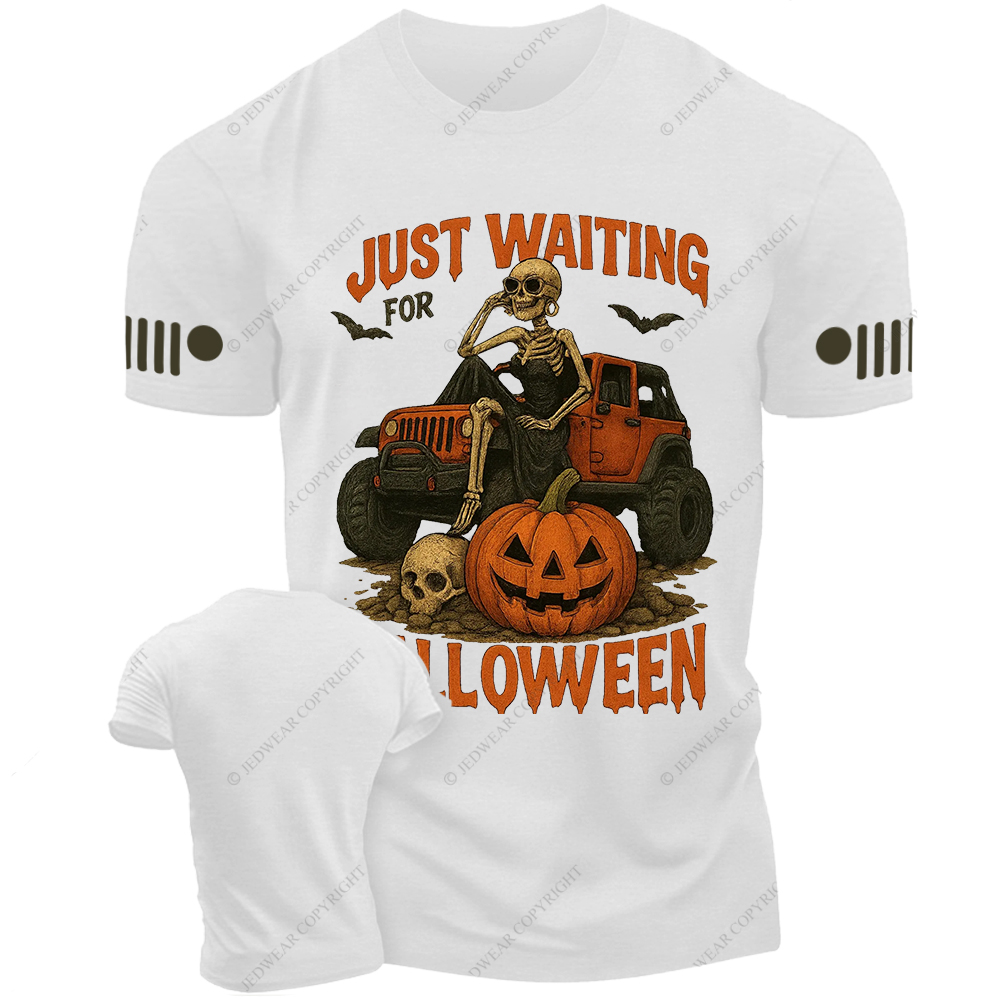 Halloween Skeleton Funny Spooky Skeleton Just Waiting for Halloween Jp T-Shirt