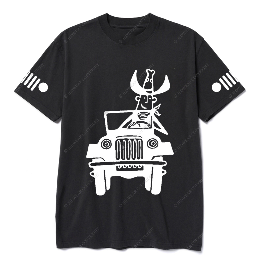 Cowboy Driving A Car Jp T-Shirt