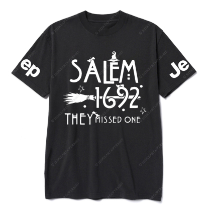 Salem 1692 Halloween Cap They Missed One Jp T-Shirt