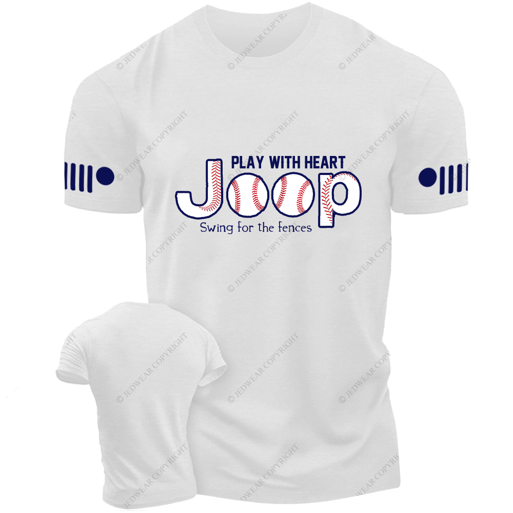 Swing For The Fences Play With Heart Baseball Team Jp T-Shirt