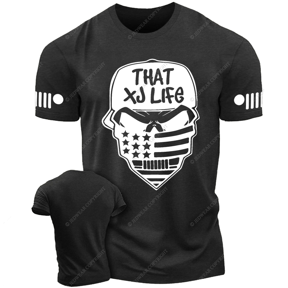 That XJ Life Skull USA Flag Jp T-Shirt