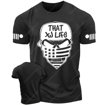 That XJ Life Skull USA Flag Jp T-Shirt