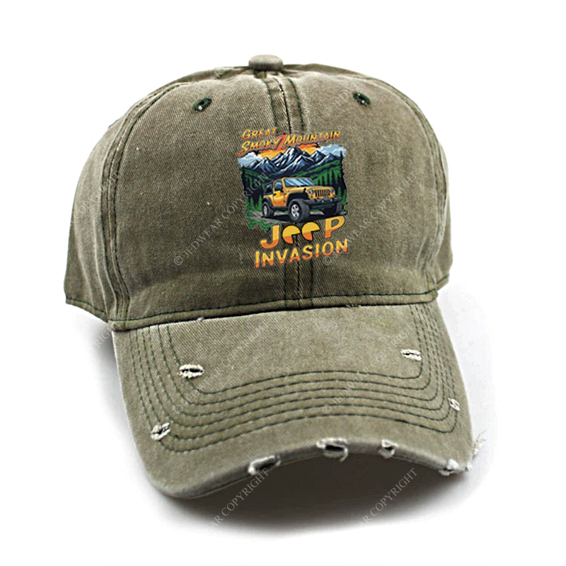 Great Smoky Mountain Invasion Sun Tree Vintage Style Jp Baseball Cap
