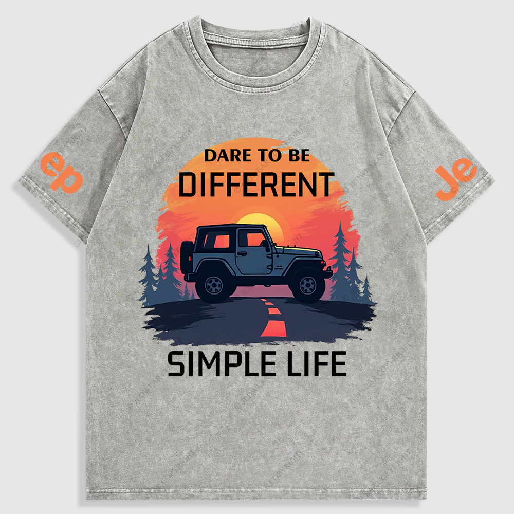 Dare To Be Different Simple Life Washed T-Shirt