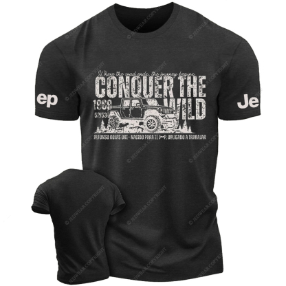 Vintage  Conquer The Wild  Car Lovers Enthusiasts Jp T-Shirt