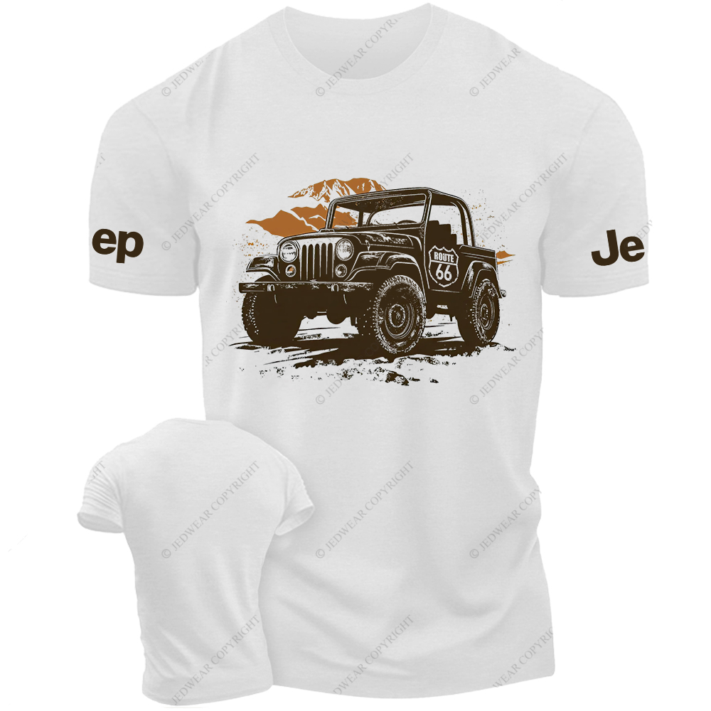 Vintage Retro Route 66 Classic Off Road Car  Desert Mountain Jp T-Shirt