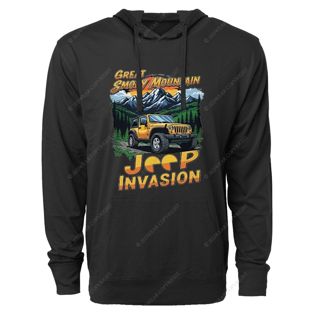 Great Smoky Mountain Invasion Sun Tree Vintage Style Jp Oversized Lightweight Hoodie