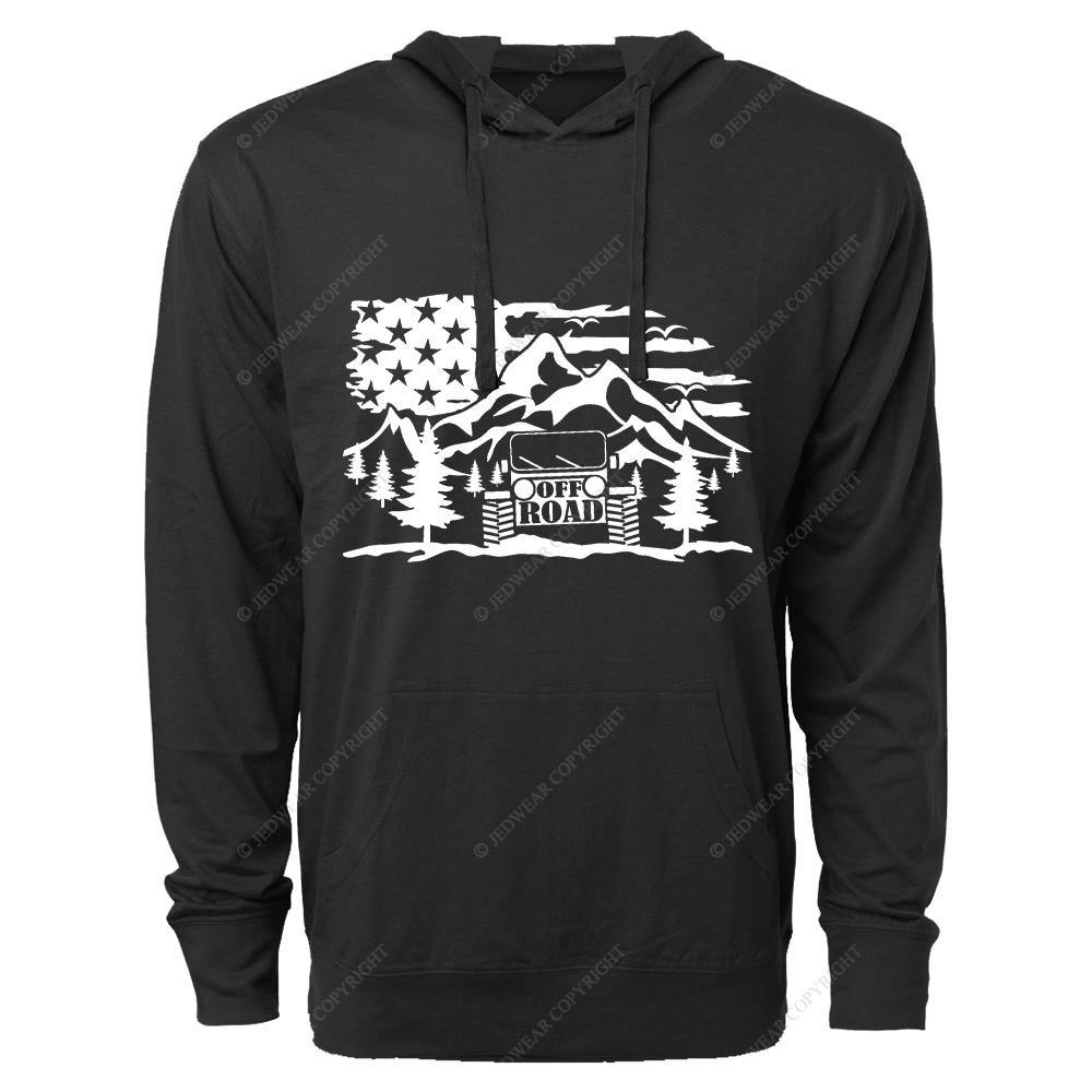 Off-Road Scene Truck Forest  4x4 Jp Oversized Lightweight Hoodie