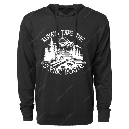 Always Take The Scenic Route Jp Oversized Lightweight Hoodie