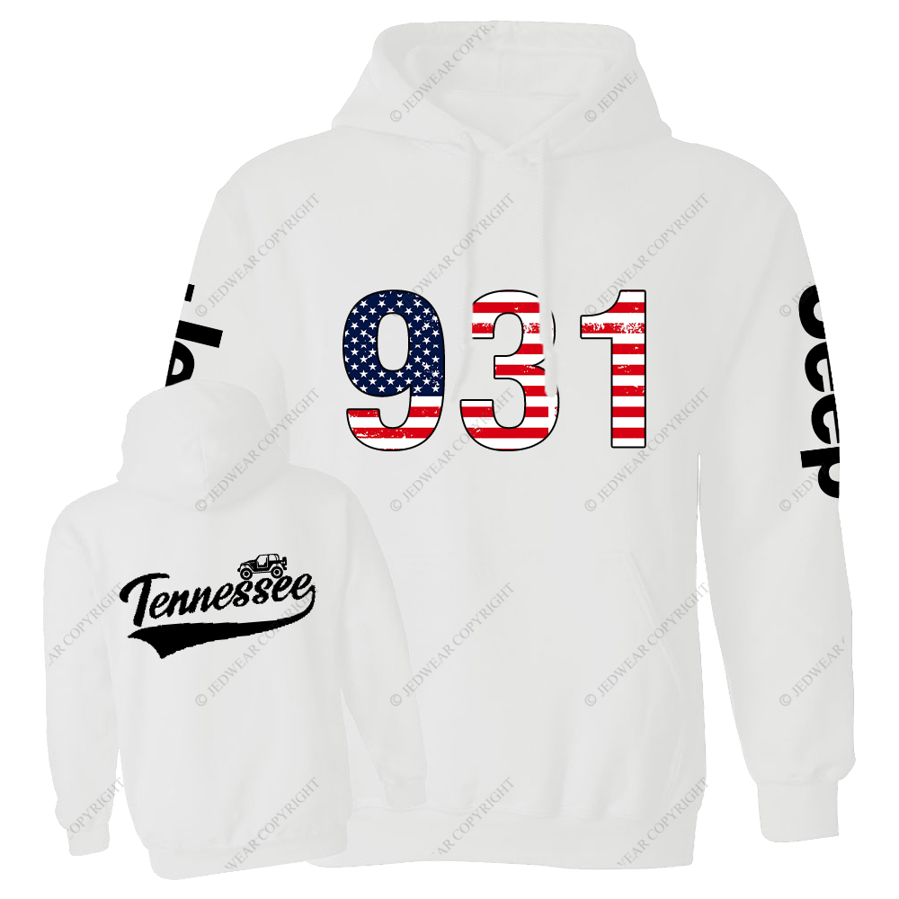 Tennessee Area Codes 931 American Flag  Jp Oversized Hoodie