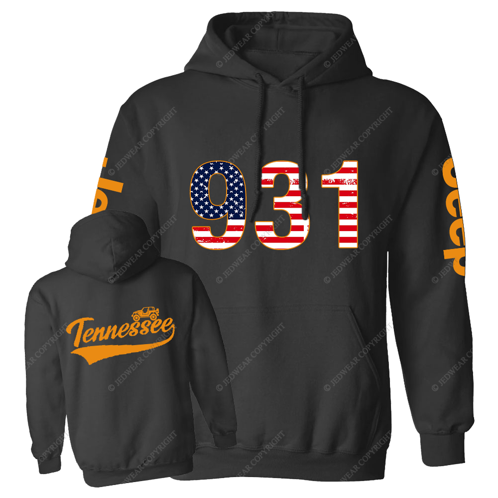 Tennessee Area Codes 931 American Flag  Jp Oversized Hoodie