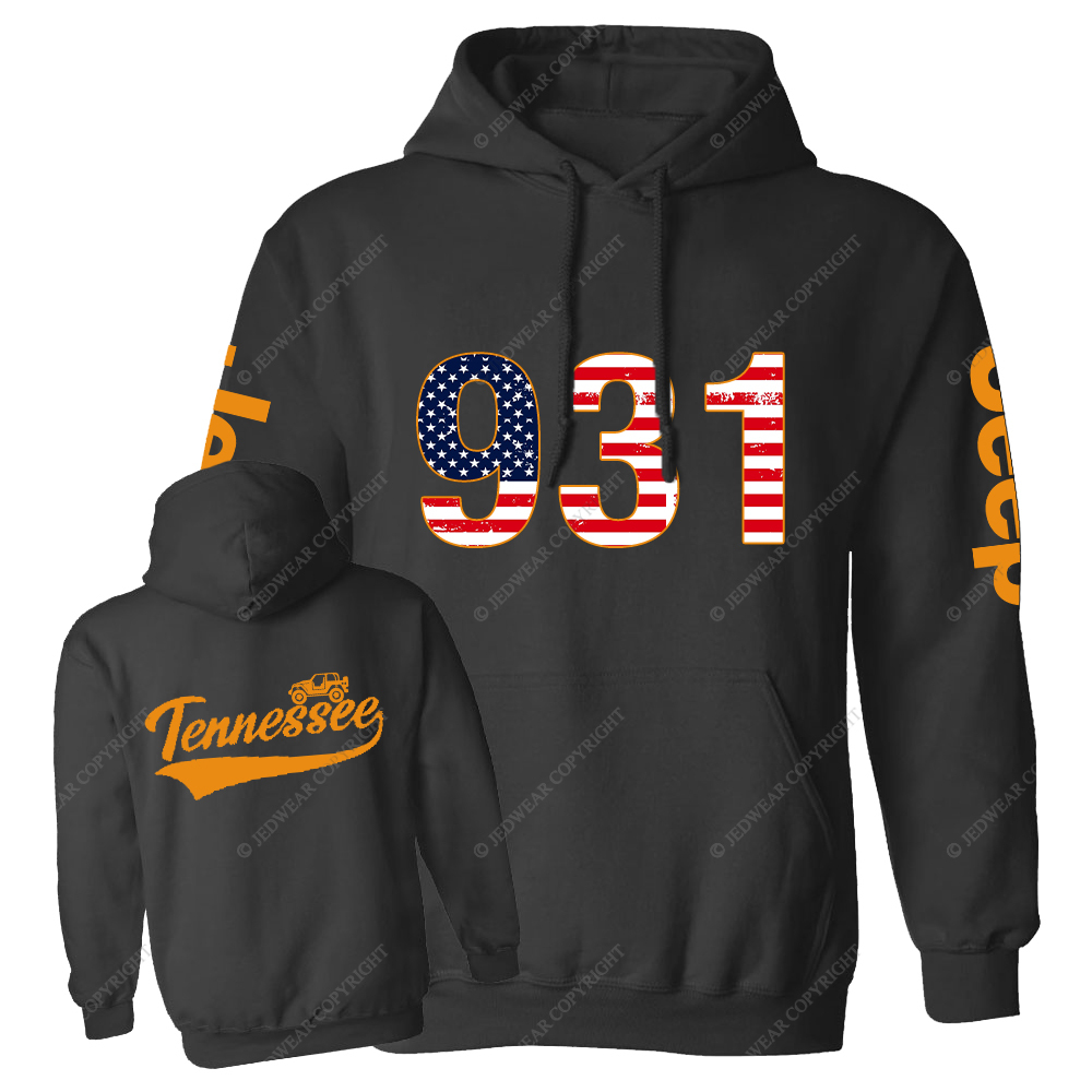 Tennessee Area Codes 931 American Flag  Jp Oversized Hoodie