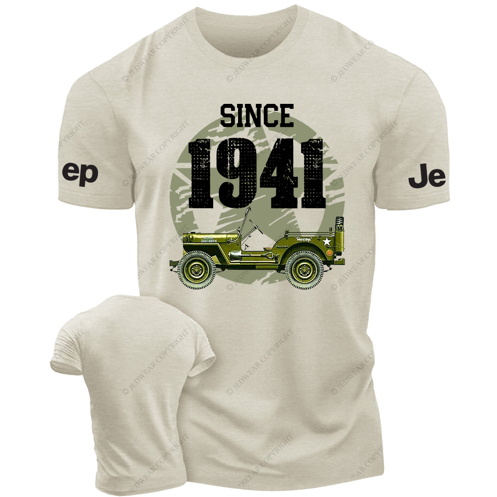 Military Star Army Green Car Since 1941 JP T-Shirt
