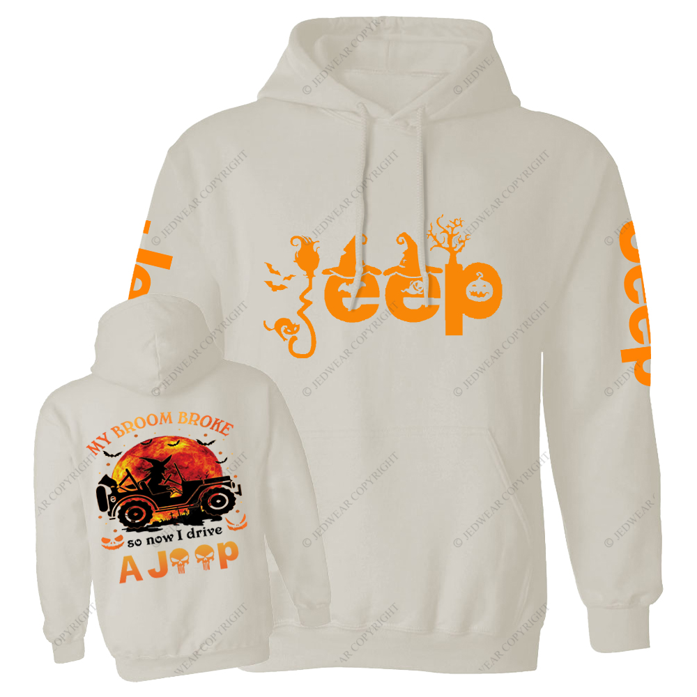 Halloween My Broom Broke So Now I Drive A Car Front And Rear Design Jp Casual Hoodie