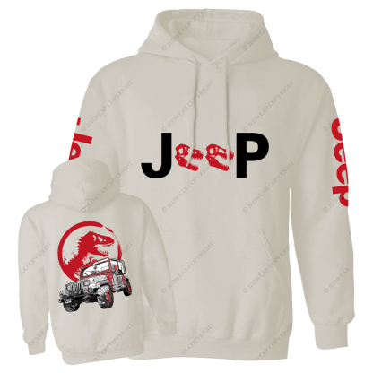 Dinosaur On The Back Of An Off-Road Vehicle Jp Casual Hoodie