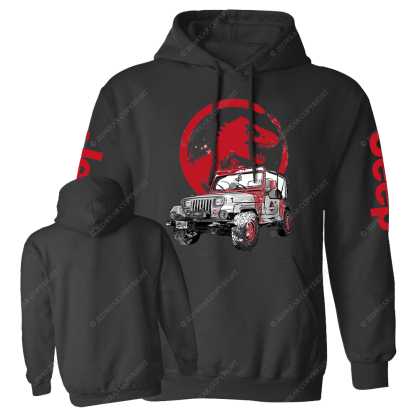 Dinosaur On The Back Of An Off-Road Vehicle Jp  Casual Hoodie