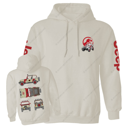 Dinosaur On The Back Of An Off-Road Vehicle Jp Casual Hoodie