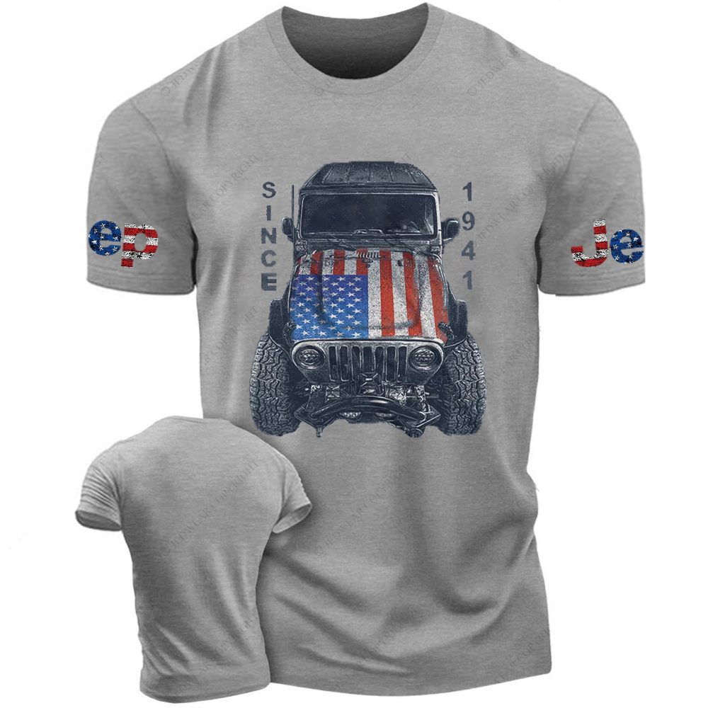 Looking Down At The Car American Flag Jp T-Shirt