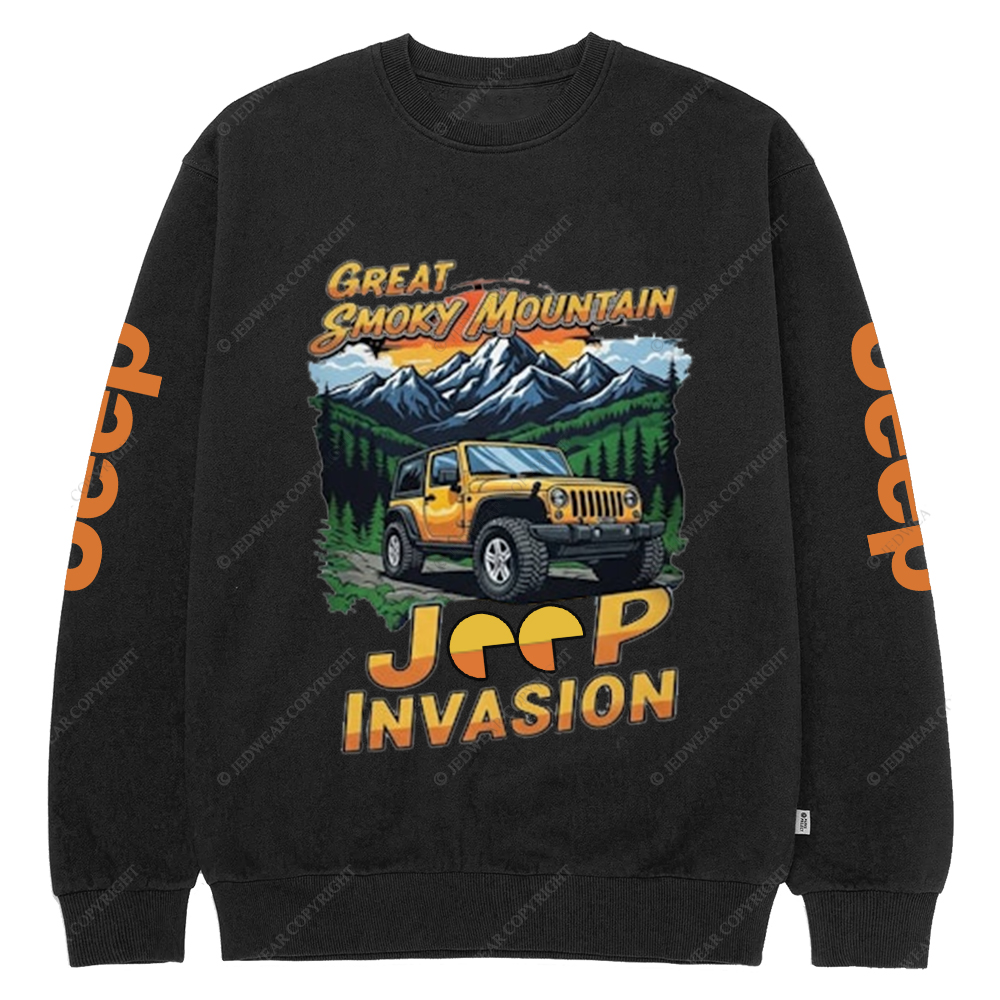 Great Smoky Mountain Invasion Sun Tree Jp Crew Neck Sweatshirt