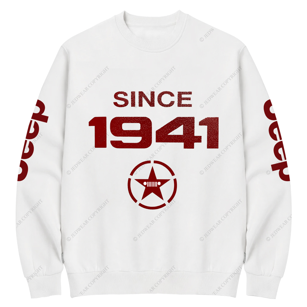 Vintage Military Star Circle Since 1941 Jp Crew Neck Sweatshirt