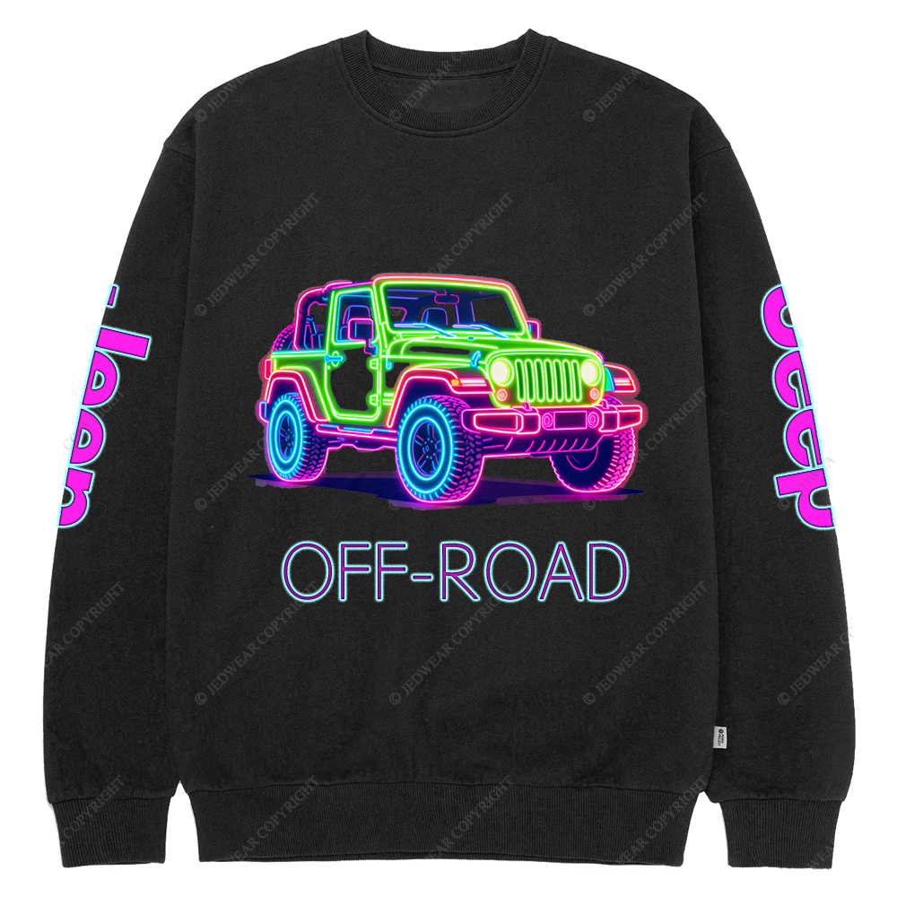 Colorful Neon Lines Off-Road Car Jp Crew Neck Sweatshirt