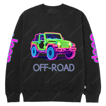 Colorful Neon Lines Off-Road Car Jp Crew Neck Sweatshirt