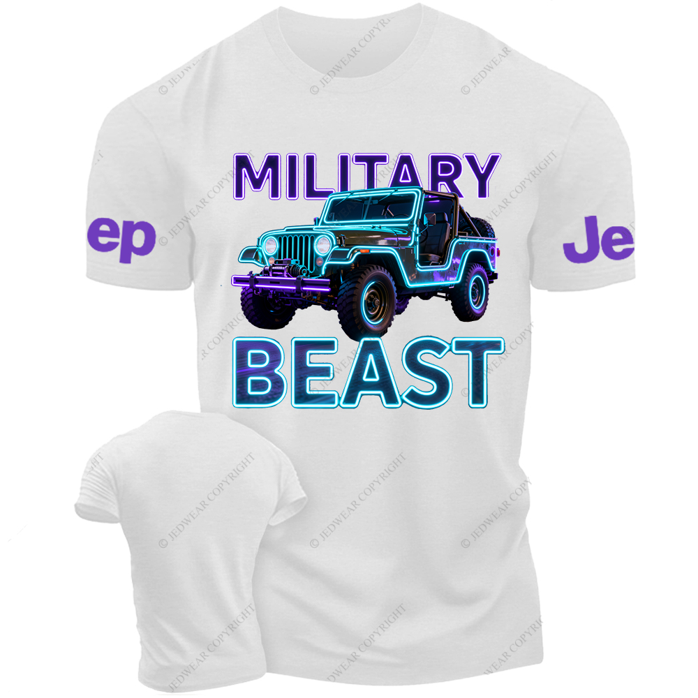 Colorful Neon Lines Off-Road Military Beast Jp T-Shirt