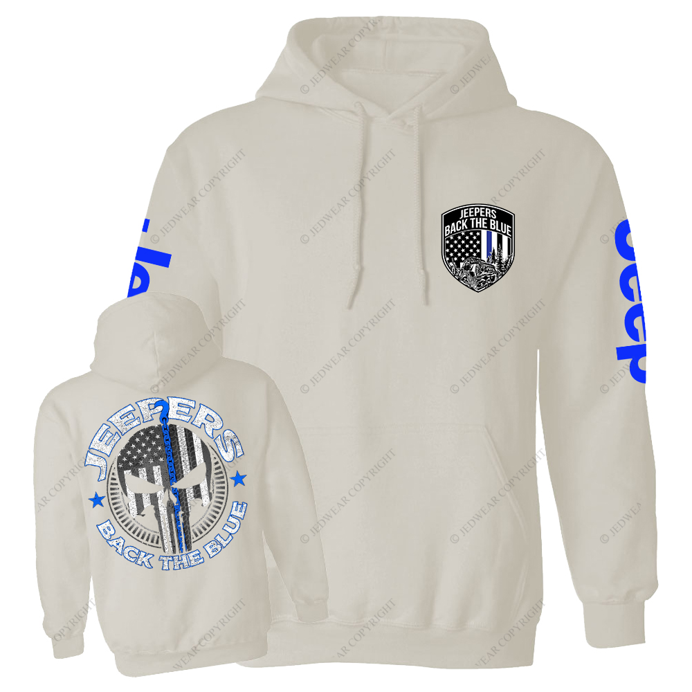 Policeman Jp Back The Blue Police Skull Jp Casual Hoodie