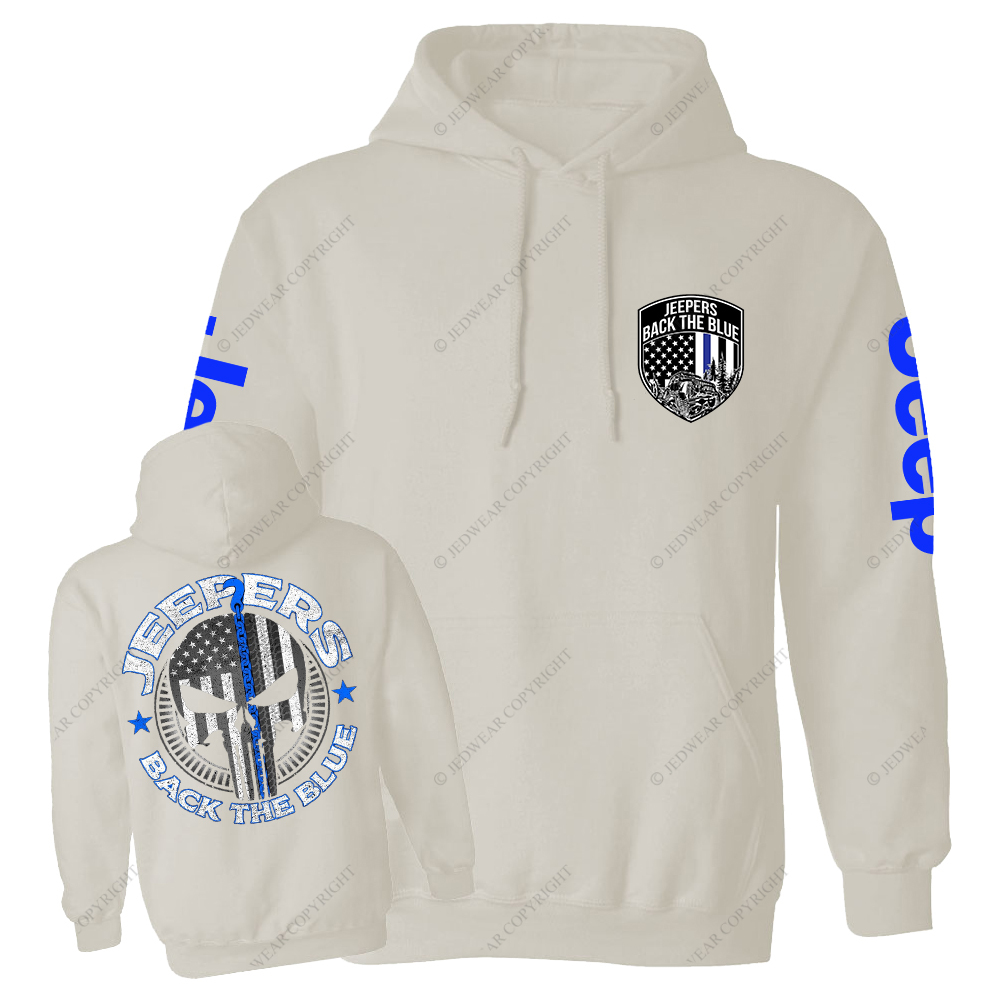 Policeman Jp Back The Blue Police Skull Jp Casual Hoodie