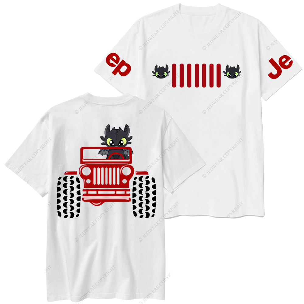 A Little Bat Is Driving A Car Front And Back Design Jp T-Shirt 